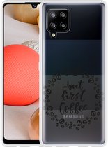 Hoesje Geschikt voor Samsung Galaxy A42 But first coffee