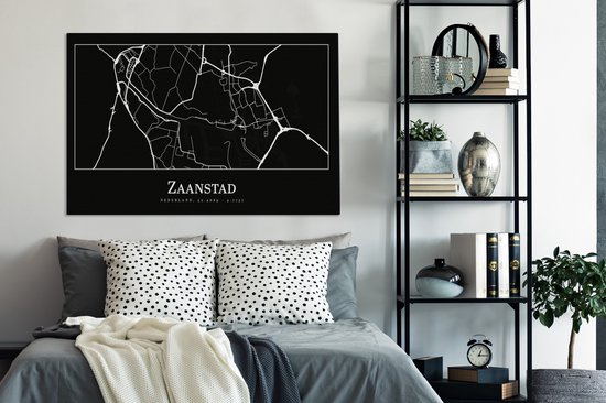Tableau sur toile Plan d'étage - Carte - Zaanstad - Plan de la ville - 140x90 cm - Décoration murale