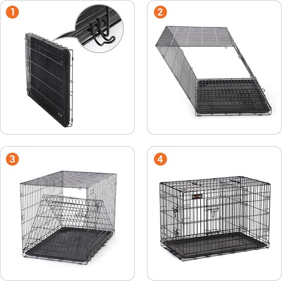 Pawhut Hondenkooi Met Bijzettafel – 120x60x88,5 Cm, Met Afneembaar Tussenschot, Walnootlook En Eiken