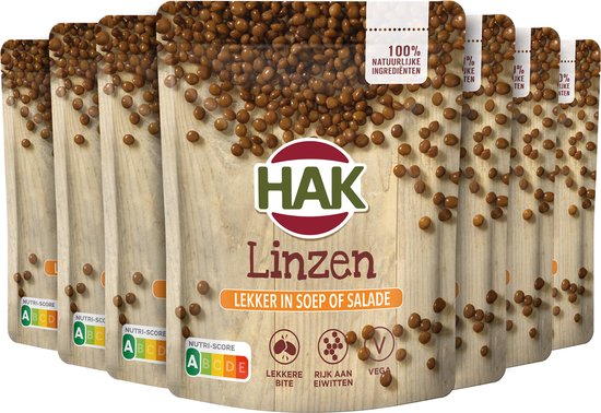 HAK Stazak Linzen - Doos 7x205 gram - Boordevol Proteïne / Eiwit - Vegan - Plantaardig- Vegetarisch - Gemaksgroenten - Groenteconserven