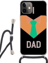 Hoesje met koord Geschikt voor iPhone 12 - Quotes - I love dad - Spreuken - Papa - Siliconen - Crossbody - Backcover met Koord - Telefoonhoesje met koord - Hoesje met touw