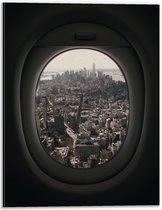 WallClassics - Dibond - Uitzicht op Stad vanuit Vliegtuig - 30x40 cm Foto op Aluminium (Met Ophangsysteem)