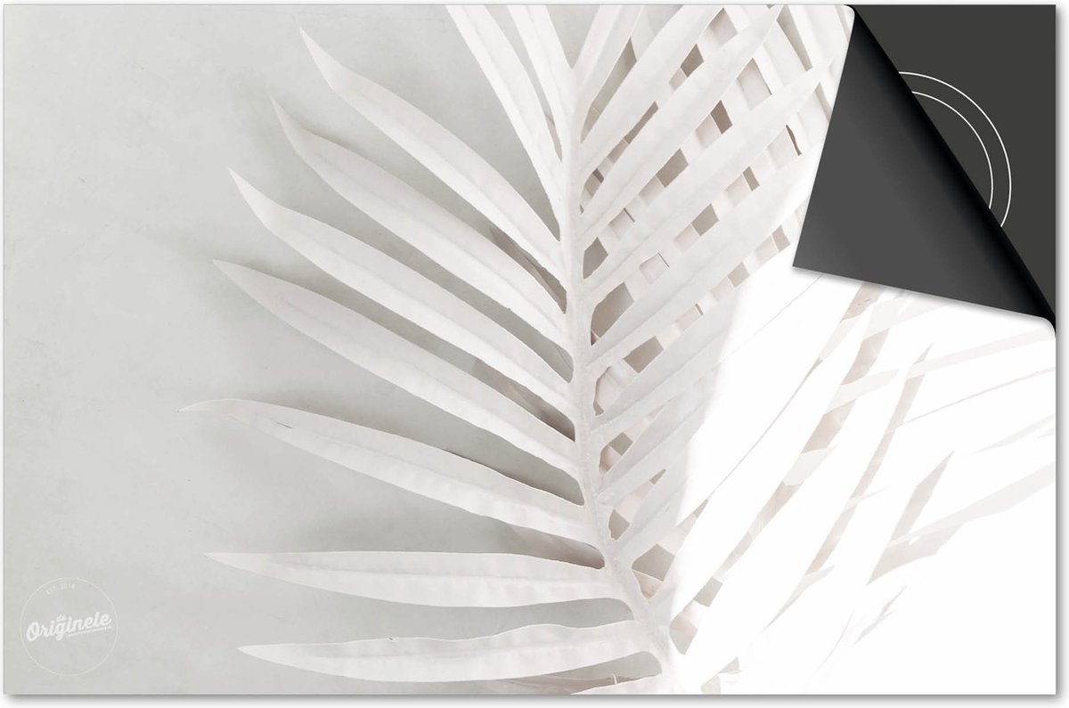 Inductie beschermer 65x52 - afdekplaat inductie mat - Dietrix Kookplaat beschermer - Exclusief - Leaves - 19 Witte blaadjes