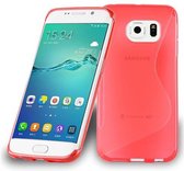 Cadorabo Hoesje geschikt voor Samsung Galaxy S6 EDGE PLUS in INFERNO ROOD - Beschermhoes gemaakt van flexibel TPU silicone Case Cover