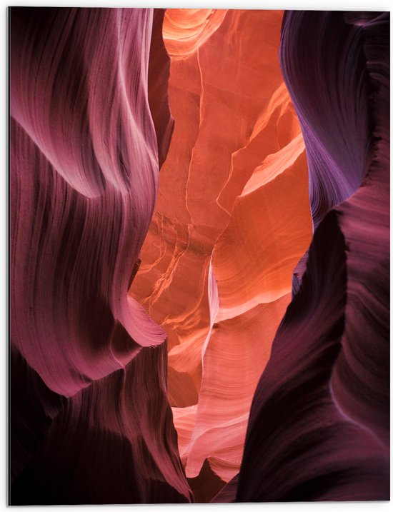 WallClassics - Dibond - Antelope Canyon Ravijn - 60x80 cm Foto op Aluminium (Met Ophangsysteem)