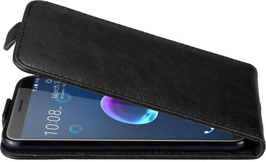 Coque Cadorabo pour HTC Desire 12 en NOIR NOIR - Coque de protection au design rabattable avec fermeture magnétique