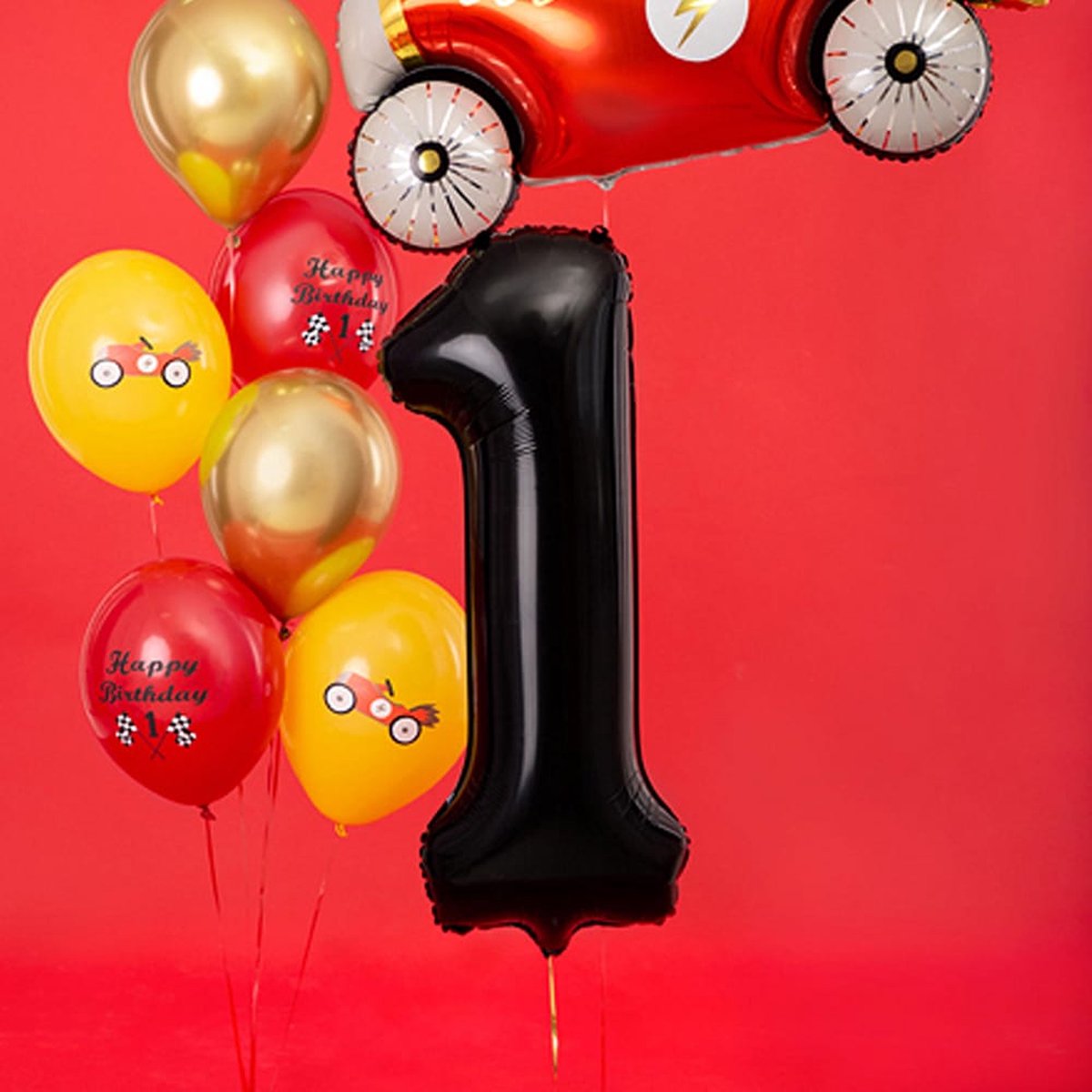 Ballon Cijfer 1 (86 cm) - Zwart xl - Party deco