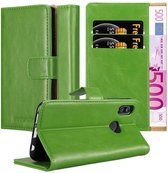 Cadorabo Hoesje geschikt voor Huawei P20 LITE 2018 / NOVA 3E in GRAS GROEN - Beschermhoes met magnetische sluiting, standfunctie en kaartvakje Book Case Cover Etui