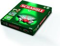 Scrabble XL speldoos met rode en groene opdruk. Inclusief 'Elk woord telt!' tekst.