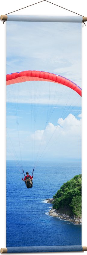 WallClassics - Textielposter - Zweefvlieger boven het Water - 40x120 cm Foto op Textiel