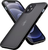 Cadorabo Hoesje geschikt voor Apple iPhone 12 PRO MAX in MATT ZWART - Hybride beschermhoes met TPU siliconen Case Cover binnenkant en matte plastic achterkant