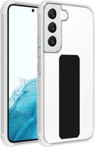 Cadorabo Hoesje geschikt voor Samsung Galaxy S22 in ZWART - Beschermhoes gemaakt van flexibel TPU silicone Cover Case met houder en standfunctie