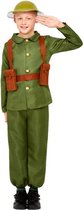 Smiffy's - Leger & Oorlog Kostuum - Eerste Wereldoorlog Leger Soldaat - Jongen - groen,bruin - Medium - Carnavalskleding - Verkleedkleding