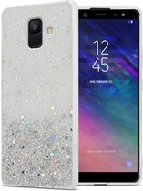 Cadorabo Hoesje voor Samsung Galaxy A6 2018 in Transparant met Glitter - Beschermhoes van flexibel TPU silicone met fonkelende glitters Case Cover Etui