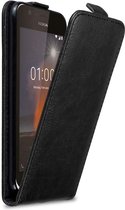 Cadorabo Hoesje geschikt voor Nokia 1 2018 in ZWARTE NACHT - Beschermhoes in flip design Case Cover met magnetische sluiting