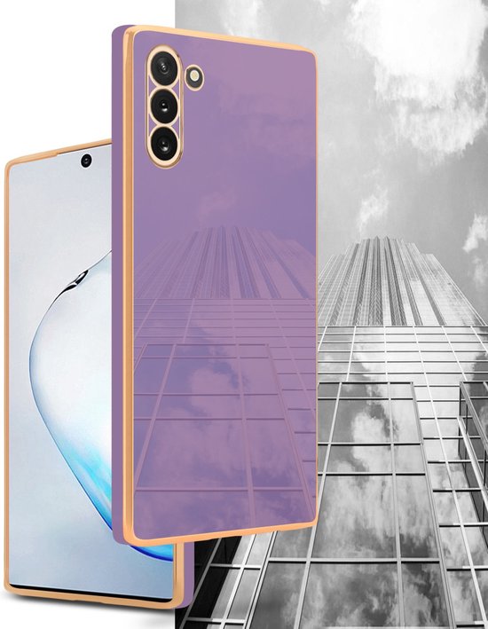 Coque Cadorabo pour Samsung Galaxy NOTE 10 en Violet Brillant - Or - Coque de protection en silicone TPU souple et avec protection pour appareil photo