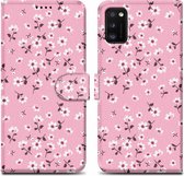 Cadorabo Hoesje geschikt voor Samsung Galaxy A41 - Design Bloemenregen No. 6 - Beschermhoes Case Cover met magnetische sluiting, standaardfunctie en kaartvakje