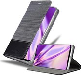 Cadorabo Hoesje geschikt voor Samsung Galaxy A31 in GRIJS ZWART - Beschermhoes met magnetische sluiting, standfunctie en kaartvakje Book Case Cover Etui