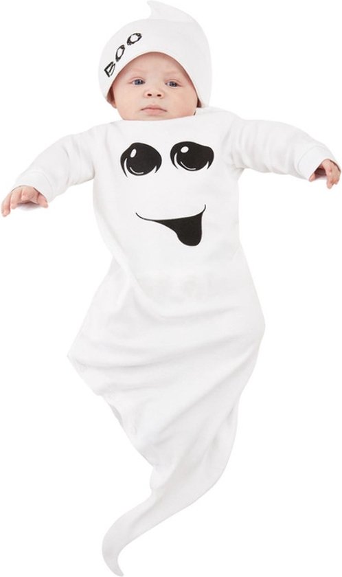 Smiffy's - Costume Fantôme et Squelette - Costume Enfant Fantôme Bébé - blanc / beige - 3 - 6 mois - Halloween - Déguisements