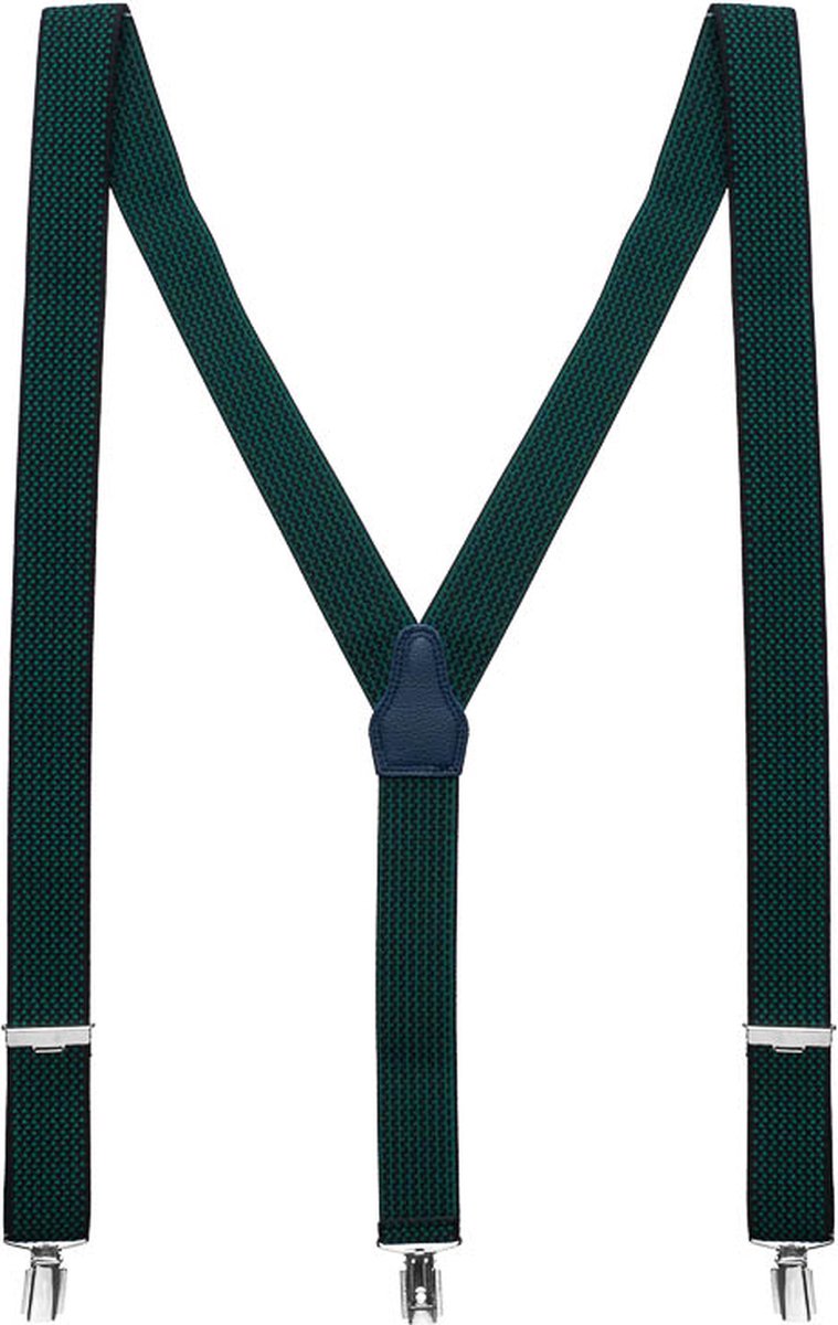 Daspartout blauwe bretels met groen patroon