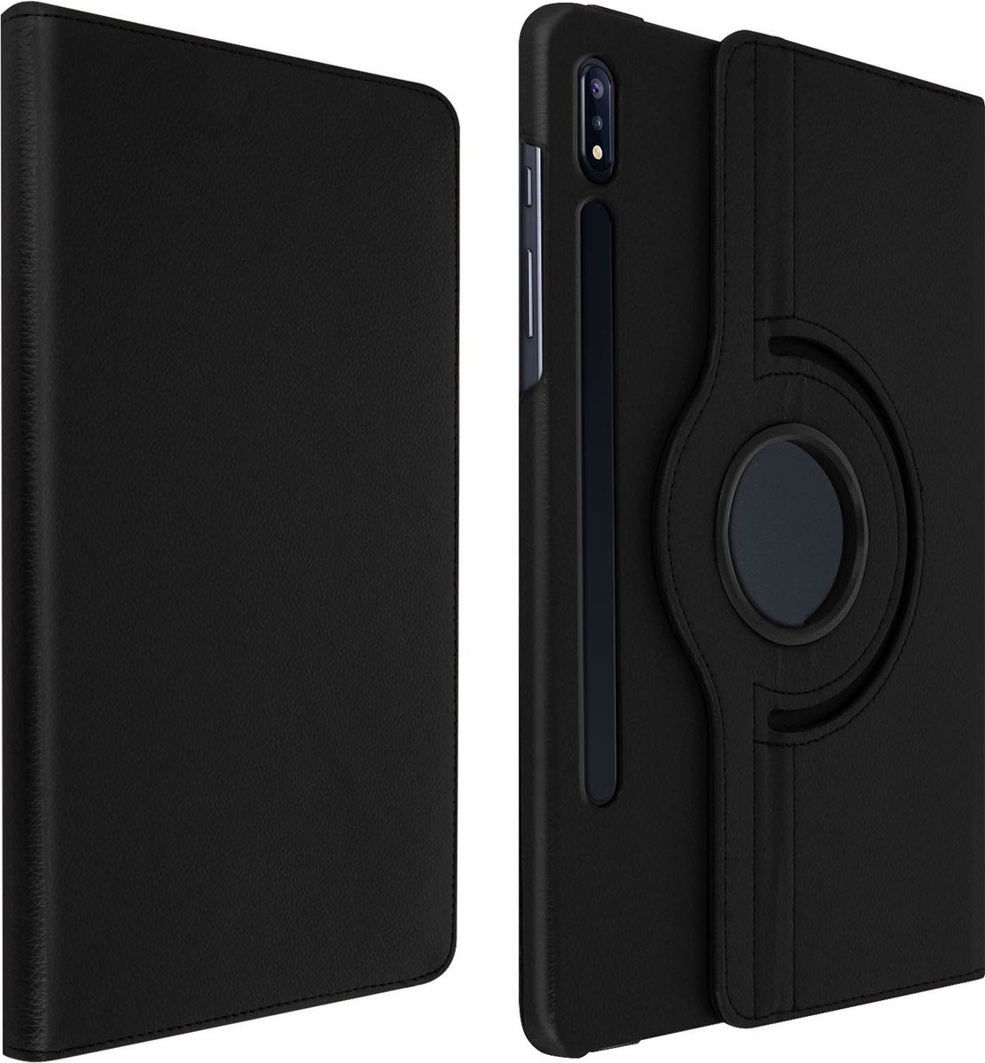 Geschikt voor Samsung Tab S7 Plus 12.4 Flip Cover 360° Roterende Standaard Zwart