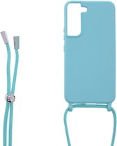 Ketting silicone telefoonhoesje Geschikt voor: Samsung Galaxy S22 - TPU - Silicone - Turquoise - ZT Accessoires