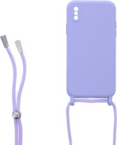 Ketting silicone telefoonhoesje Geschikt voor: iPhone XS Max - TPU - Silicone - Lila - ZT Accessoires