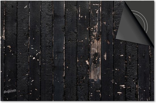 Inductie beschermer 81x52 - afdekplaat inductie mat - Dietrix Kookplaat beschermer - Exclusief - Hout en Boom - Zwart houten latten afegbladerd