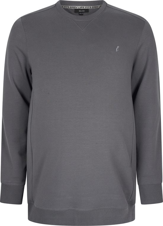 Alca Sweatshirt met ronde hals voor heren met oversized buikomtrek XXL-8XL sweatjack - pullover - cardigan grijs 7XL
