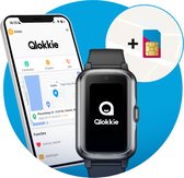 Qlokkie Kiddo Slim - GPS Horloge kind 4G - GPS Tracker - Videobellen - Veiligheidsgebied instellen - SOS Alarmfuncties - Smartwatch kinderen - Inclusief simkaart en mobiele app - Zwart