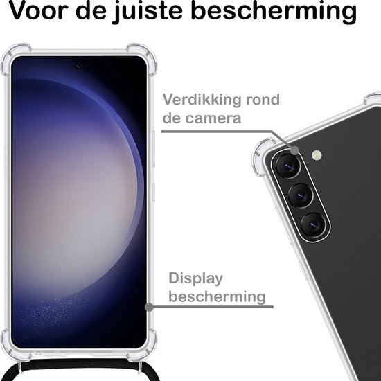 Coque Samsung S23 Siliconen Antichoc avec Cordon Transparente avec Cordon Téléphone - Coque Samsung Galaxy S23 Antichoc avec Cordon
