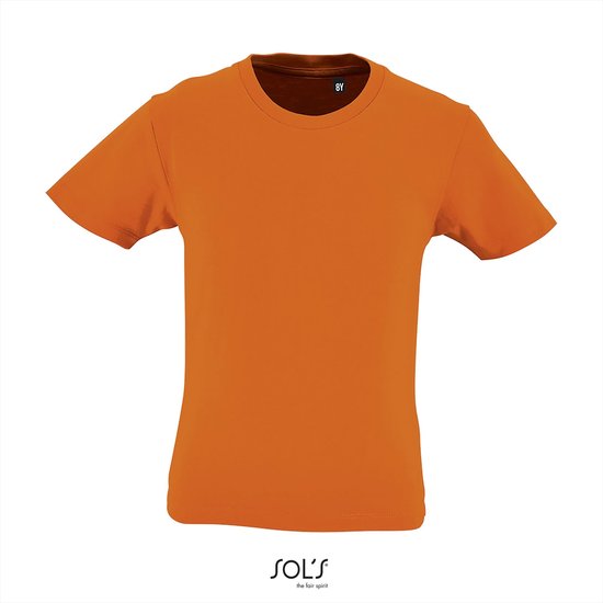 SOL'S - Milo Kinder T-Shirt - Oranje - 100% Biologisch Katoen - 110-116