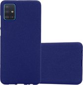Cadorabo Hoesje geschikt voor Samsung Galaxy A51 4G / M40s in FROST DONKER BLAUW - Beschermhoes gemaakt van flexibel TPU silicone Case Cover