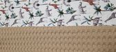Luiermandje klein - 22 x 18 cm - zand - voering van witte katoen met gekleurde junglemotief