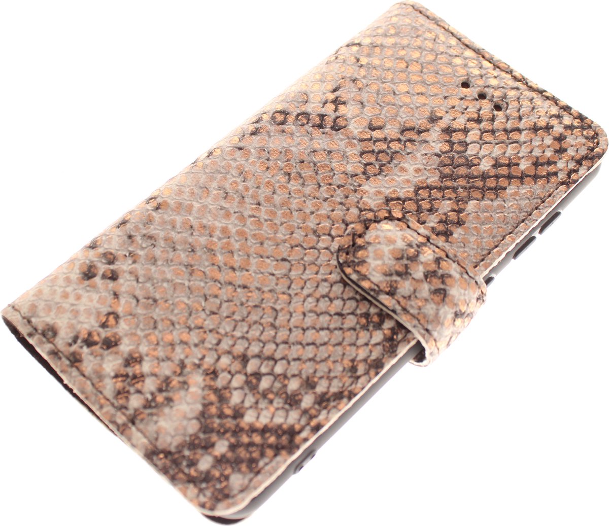 Made-NL Handgemaakte ( Samsung Galaxy A32 (5G) ) book case Wit/zalm/goud kleur kalfsleer