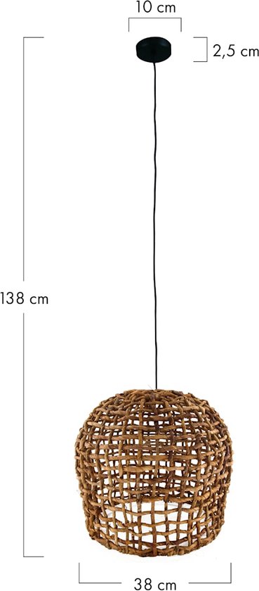 DKNC - Lampe suspendue feuille de bananier - 38x38x38cm - Naturel