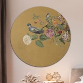 Muurcirkel Blooming birds oger - Wallz | Forex | Ø 80cm | Inclusief ophangsysteem