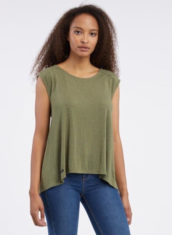 Ragwear dames top - top dames - Domca - olijf groen - mouwloos - maat M