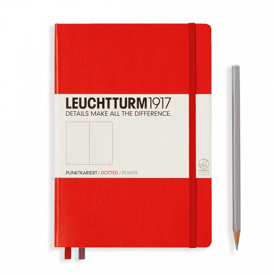 Leuchtturm1917 Notitieboek Rood – Medium – Puntjes