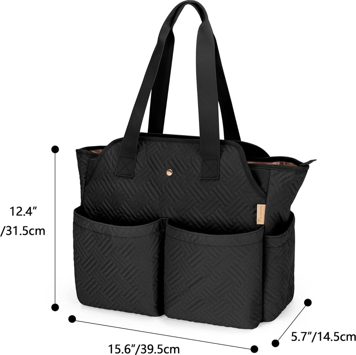 Sac De Professeur Damero - Sac Travail Avec Pochette Ordinateur 15.6" Et Multi-Poches Noir