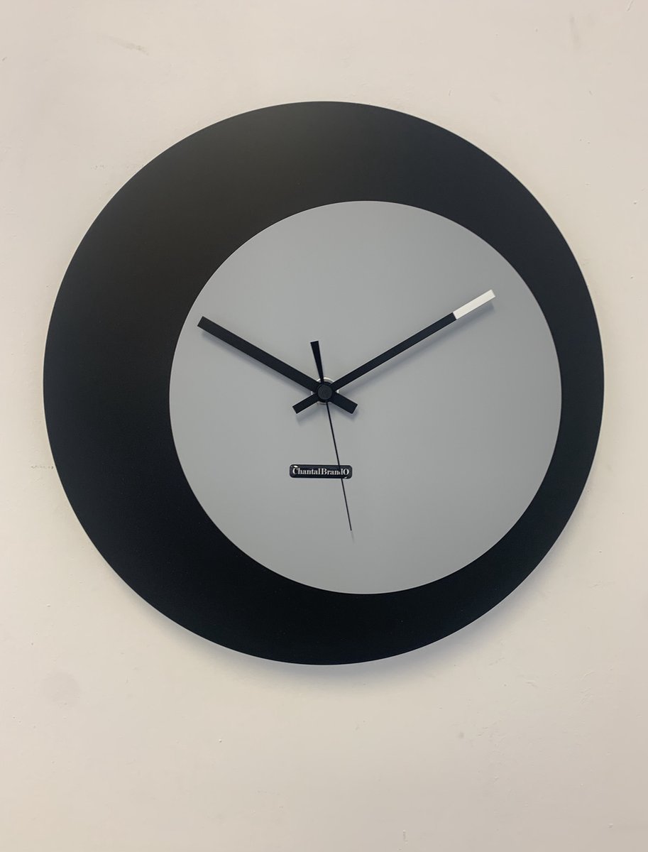 ChantalBrandO wandklok ECLIPS Zwart & Grijs Modern Design