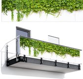 Balkonscherm 300x85 cm - Balkonposter Klimop - Groene bladeren - Muur - Wit - Balkon scherm decoratie - Balkonschermen - Balkondoek zonnescherm
