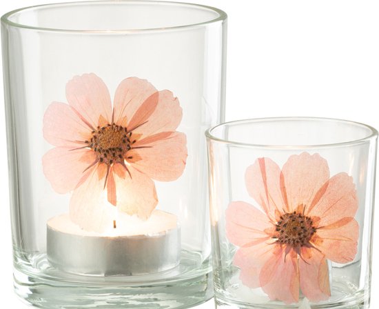 Glazen kandelaar in 5 kleuren en 2 maten – Basics & Trends