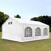 TOOLPORT partytent 4x6 m in wit Professioneel PE-zeil 550 N Waterdichte UV-bescherming met GRONDFAME Tuin