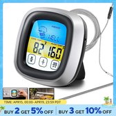 Thermomètre de Cuisine numérique – Sonde à écran tactile – Outil de mesure de la température des Nourriture pour barbecue à viande – Outil de cuisson avec minuterie BBQ – 1 pièce