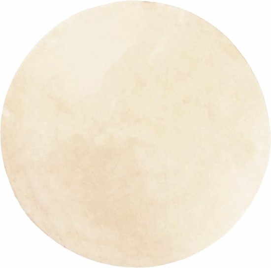 vidaXL - Vloerkleed - HUARTE - laagpolig - zacht - wasbaar - Ø - 80 - cm - crème