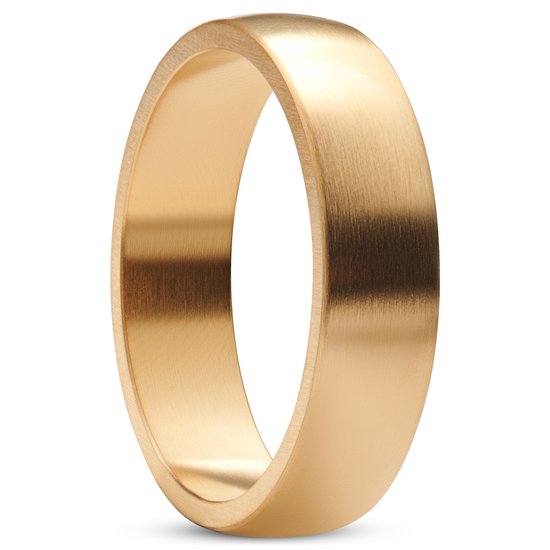Ferrum | 6 mm Geborstelde Goudkleurige Roestvrijstalen D-vormige Ring