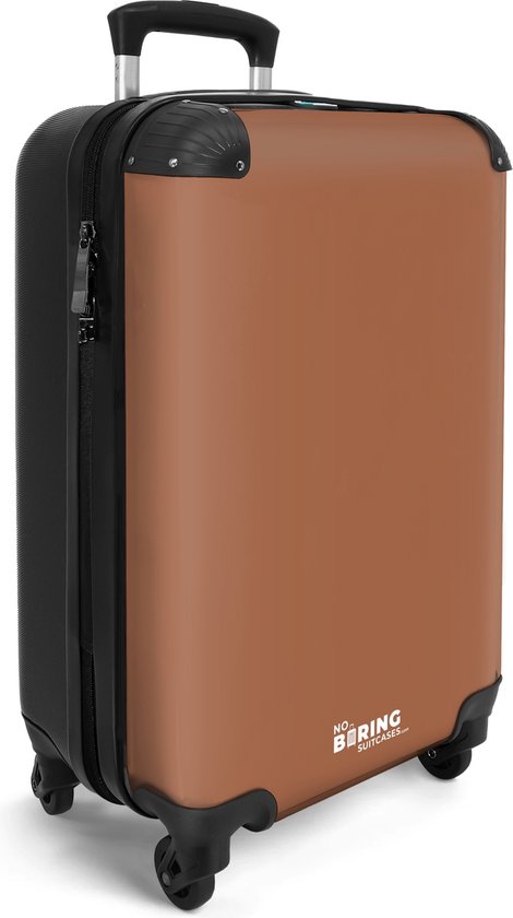 NoBoringSuitcases.com® - Valise cabine Terracotta - Plain - Bagage à main - Valise de voyage - Valise chariot - Valises 55x40x20 cm - 55x35x25 cm