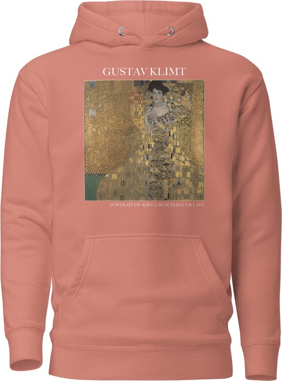 Gustav Klimt 'Portret van Adele Bloch-Bauer I' ("Portrait of Adele Bloch-Bauer I") Beroemd Schilderij Hoodie | Unisex Premium Kunst Hoodie | Dusty Rose | L