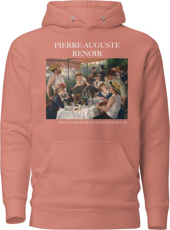 Pierre-Auguste Renoir 'De lunch van het roeipartijtje' ("The Luncheon of the Boating Party") Beroemd Schilderij Hoodie | Unisex Premium Kunst Hoodie | Dusty Rose | L